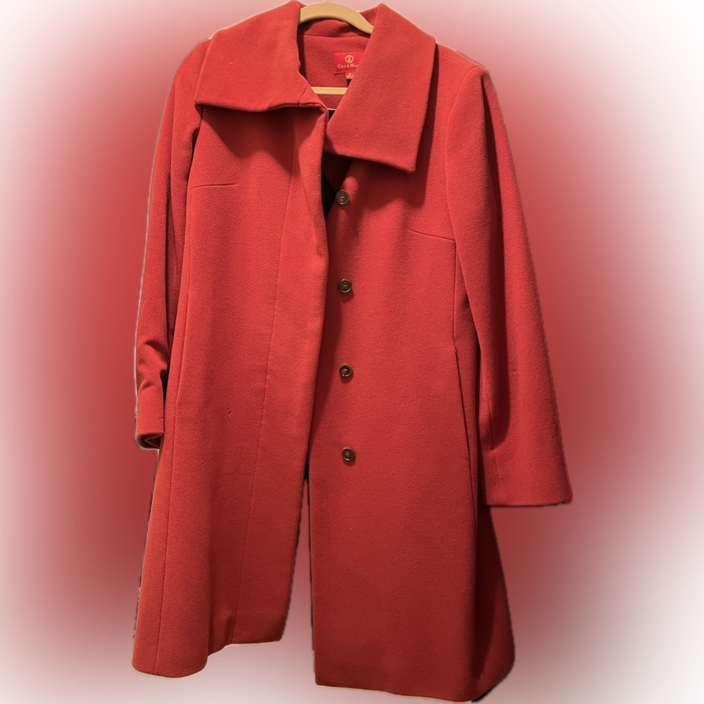 Cole Haan Red Pea Coat